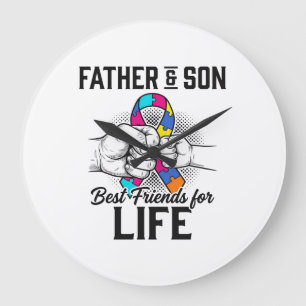 Vater und Sohn beste Freunde fürs Leben Puzzleband Große Wanduhr