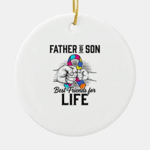 Vater und Sohn beste Freunde fürs Leben Puzzleband Keramik Ornament