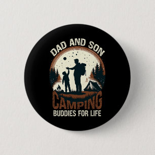 Vater und Sohn Camping-Kumpels fürs Leben - Camp C Button