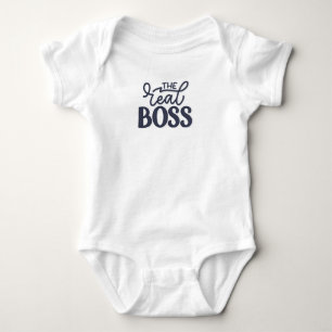 Vater und Sohn "der echte Chef" Baby Strampler