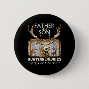 Vater und Sohn jagen Buddha für den Jäger Hus Button
