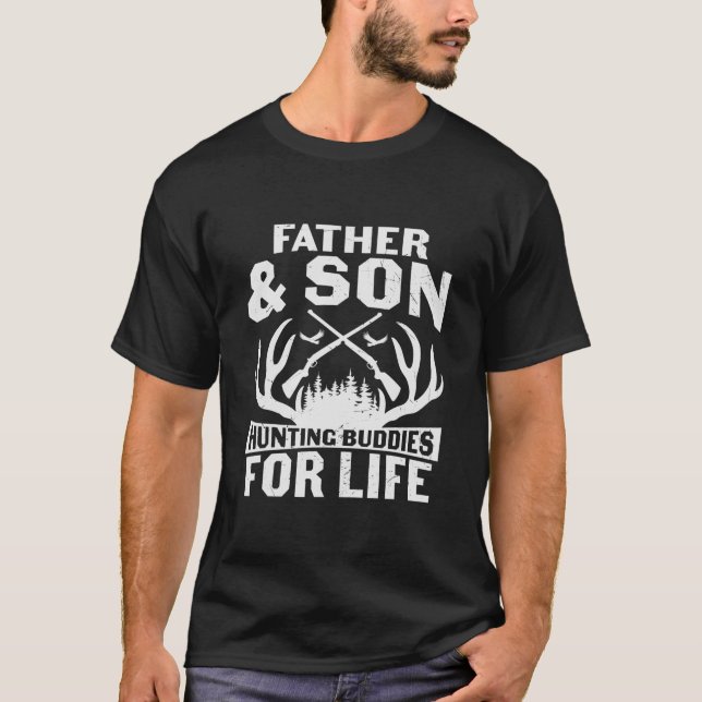 Vater und Sohn Jäger für Lebensgeschenk Shirt (Vorderseite)