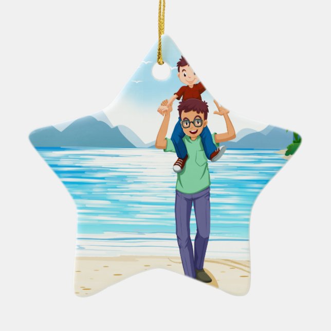 Vater und Sohn Keramikornament (Vorne)