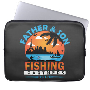 Vater und Sohn - Lebenspartner für die Fischerei Laptopschutzhülle