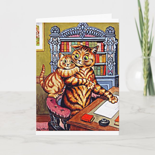 Vater und Sohn, Louis Wain, Katze Art, Karte (Vorderseite)