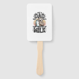 Vater und Sohn mit Milch Faultier Grafikdesign-01 Fächer