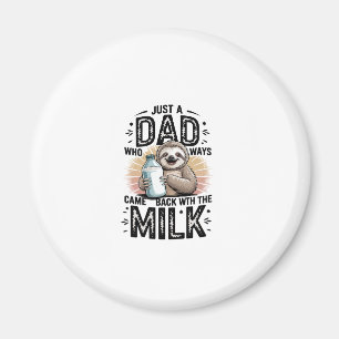 Vater und Sohn mit Milch Faultier Grafikdesign-01 Magnet