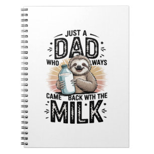 Vater und Sohn mit Milch Faultier Grafikdesign-01 Notizblock