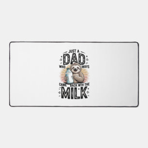 Vater und Sohn mit Milch Faultier Grafikdesign-01 Schreibtischunterlage