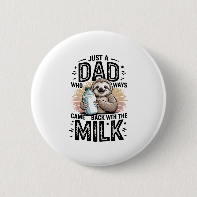 Vater und Sohn mit Milchfaulgrafik-Design-01 Button (Vorderseite)