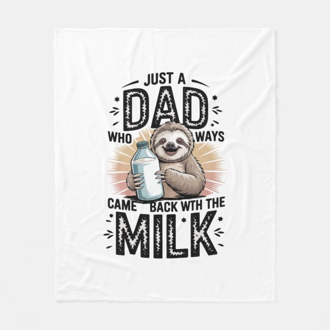 Vater und Sohn mit Milchfaulgrafik-Design-01 Fleecedecke (Vorderseite)