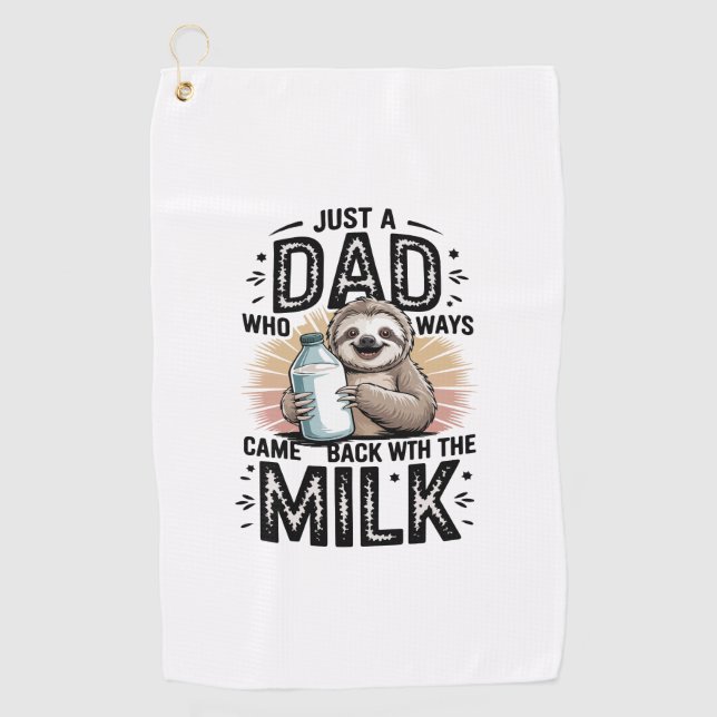 Vater und Sohn mit Milchfaulgrafik-Design-01 Golfhandtuch (Vorderseite)