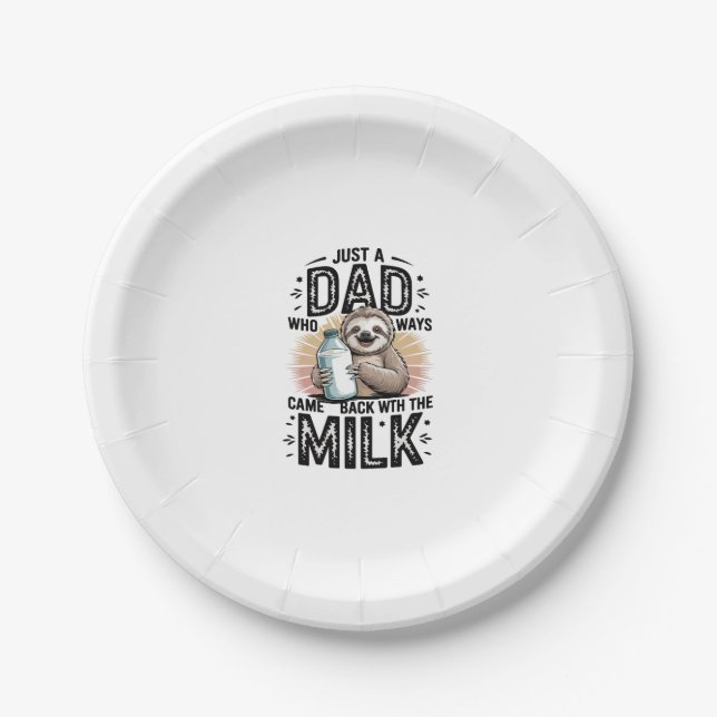 Vater und Sohn mit Milchfaulgrafik-Design-01 Pappteller (Vorderseite)