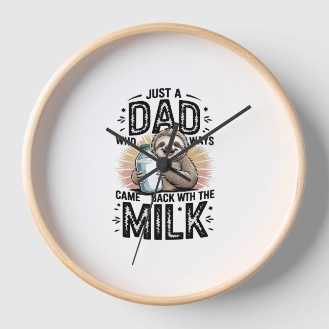 Vater und Sohn mit Milchfaulgrafik-Design-01 Uhr (Vorderseite)