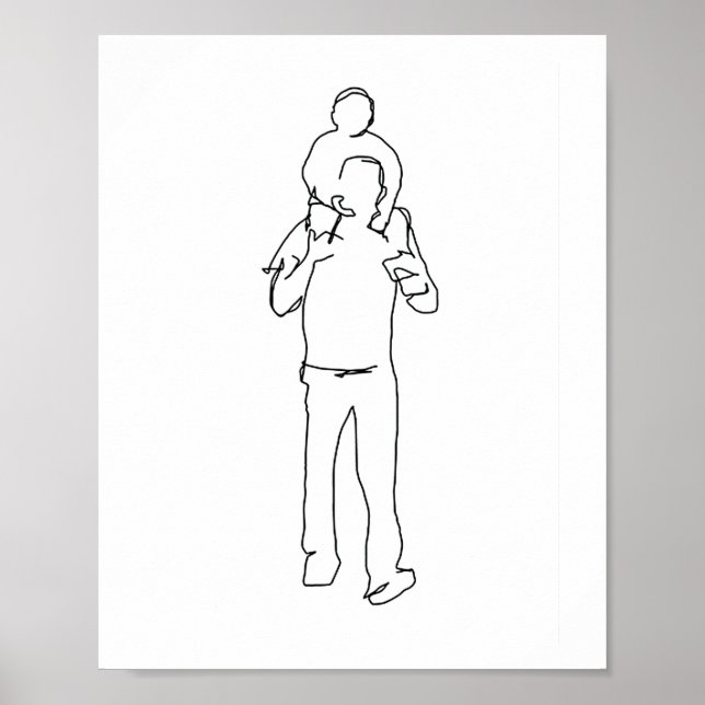Vater und Sohn Print, Vater Geschenke von Sohn, Va Poster (Vorne)