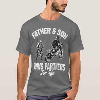 Vater und Sohn reiten Partner für Life Dirt Bike T-Shirt