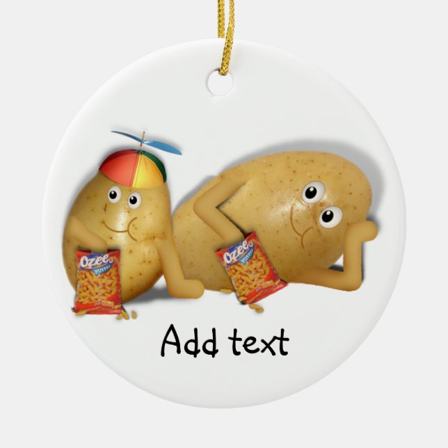Vater und Sohn Spuds Keramikornament (Vorne)