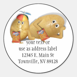 Vater und Sohn Spuds Runder Aufkleber