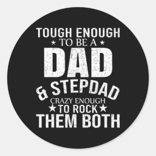 Vater und Stepdad Vathers Day Stepdad Step Vater Runder Aufkleber