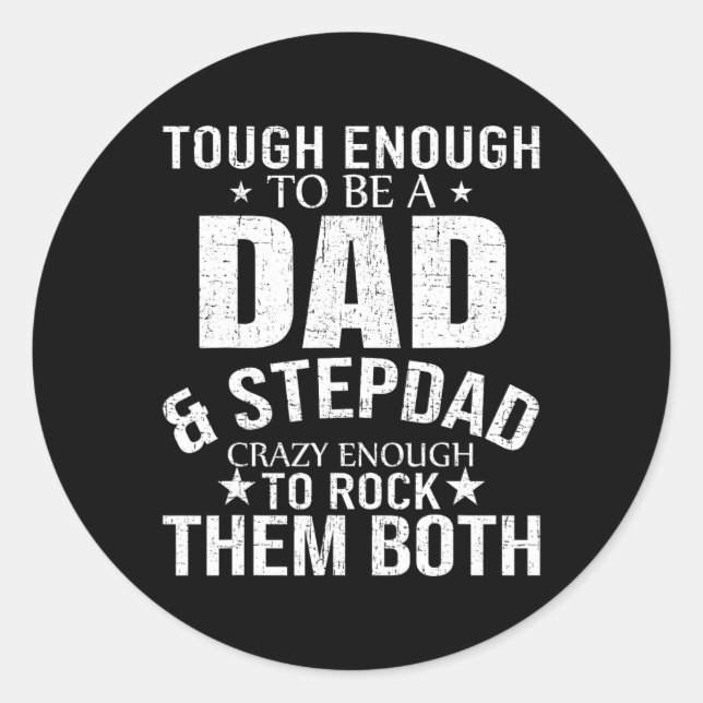 Vater und Stepdad Vathers Day Stepdad Step Vater Runder Aufkleber (Vorderseite)