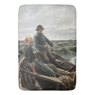 Vater und Tochter auf See (von Albert Edelfelt) Badematte