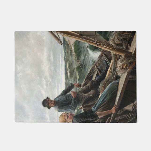 Vater und Tochter auf See (von Albert Edelfelt) Fußmatte (Vorderseite)