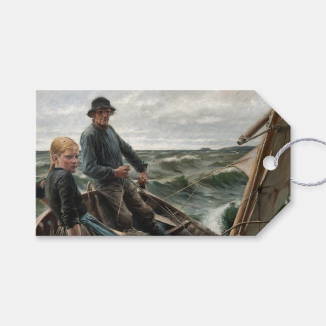 Vater und Tochter auf See (von Albert Edelfelt) Geschenkanhänger (Vorderseite (Horizontal))