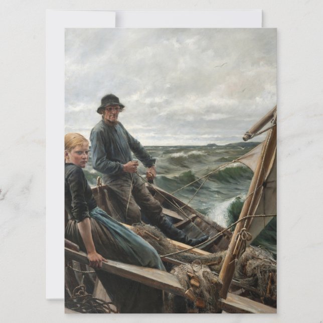 Vater und Tochter auf See (von Albert Edelfelt) Karte (Vorderseite)