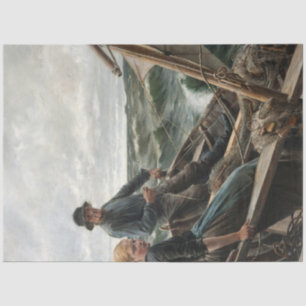 Vater und Tochter auf See (von Albert Edelfelt) Seidenpapier