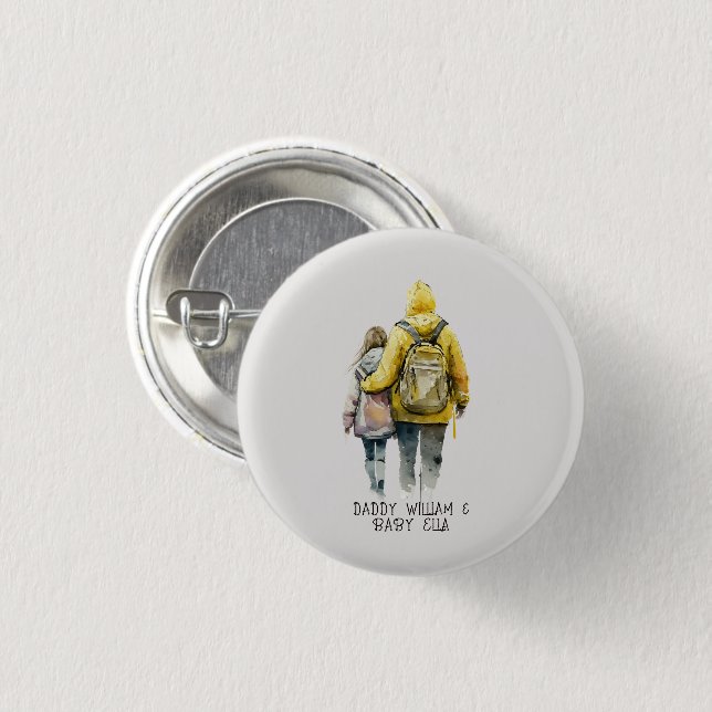 Vater und Tochter Bond (2) Button (Vorne & Hinten)