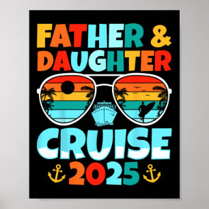 Vater-und-Tochter-Kreuzfahrt 2025 Retro-Vatertag Poster