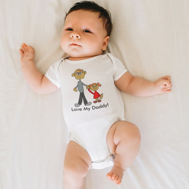 Vater und Tochter lieben meinen Papa Baby Strampler (Father and Daughter Love My Daddy Baby Bodysuit)