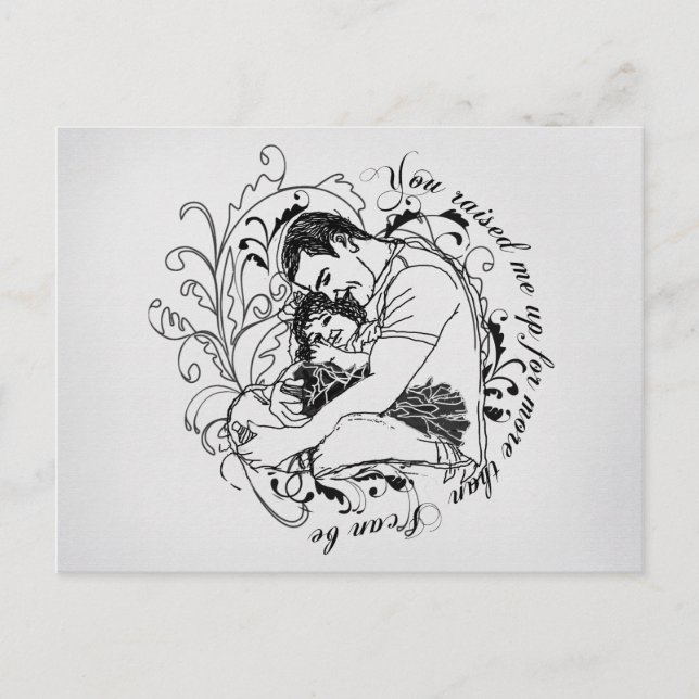 Vater und Tochter Postkarte (Vorderseite)