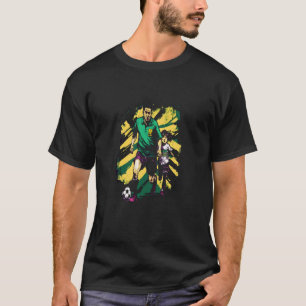 Vater und Tochter spielen Fußball Retro Pop Footba T-Shirt