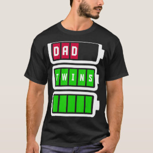 Vater Vater Mann Opa Niedrige Batterie Twins Full T-Shirt