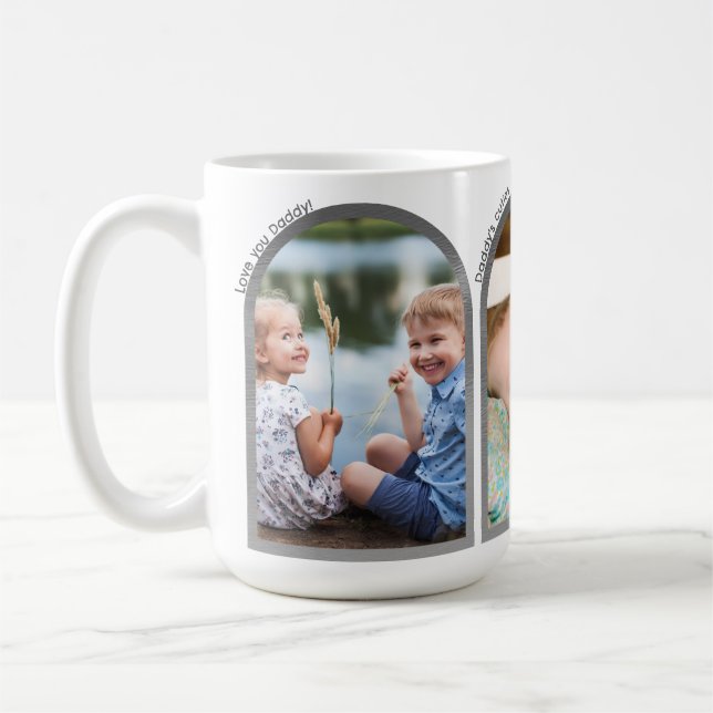 Vater | Vatertag Foto Collage & Text Modern Arch Kaffeetasse (Links)