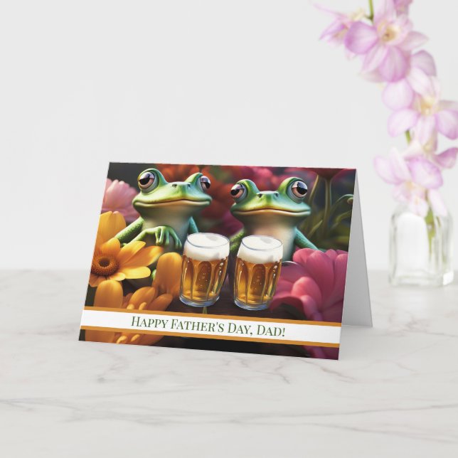 Vater Vathers Day mit Niedlichen Bier Drink Frösch Karte (Orchidee)
