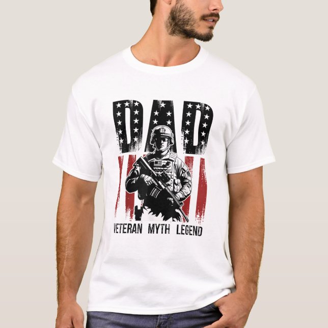 Vater Veteran Myth Legend, Vatertag T-Shirt (Vorderseite)