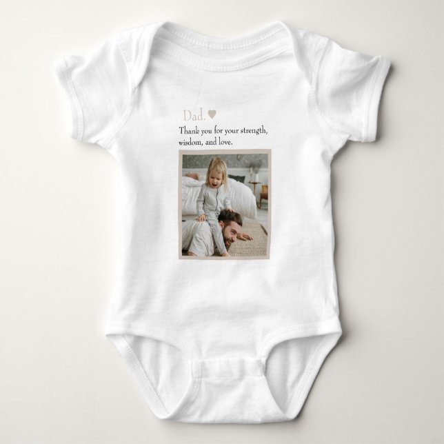 Vater, vielen Dank für - Benutzerdefiniertes Foto  Baby Strampler (Vorderseite)