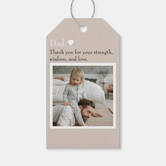 Vater, vielen Dank für - Benutzerdefiniertes Foto  Geschenkanhänger (Vorderseite)