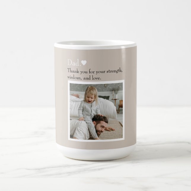 Vater, vielen Dank für - Benutzerdefiniertes Foto  Kaffeetasse (Mittel)