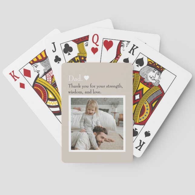 Vater, vielen Dank für - Benutzerdefiniertes Foto  Spielkarten (Rückseite)