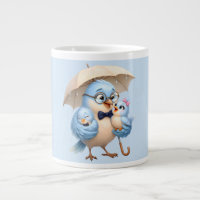 Vater-Vogel-Kaffeetasse, süßes Familengeschenk