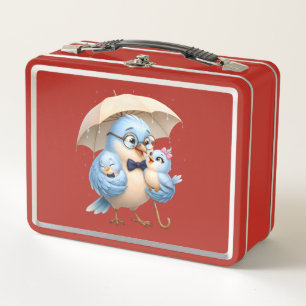 Vater-Vogel-Metall-Lunchbox Geschenk für den Vater Metall Brotdose
