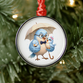 Vater-Vogel-Ornament Familienliebe-Geschenk Ornament Aus Metall