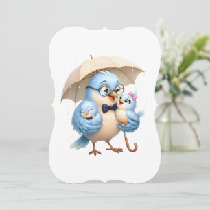 Vater Vogel Regenschirm Dankeskarten Dankeskarte