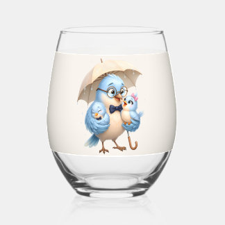 Vater-Vogel-Stielloses Glas Familien-Geschenk