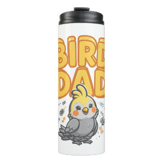 Vater Vogel süßer Nymphensittich Thermo-Becher Thermosbecher