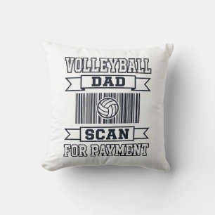 Vater-Volleyball-Scan zur Zahlung Lustiges Shirt-D Kissen