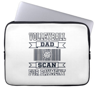 Vater-Volleyball-Scan zur Zahlung Lustiges Shirt-D Laptopschutzhülle